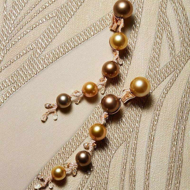 Серьги Chopard High Jewellery из розового золота с жемчугом и бриллиантами