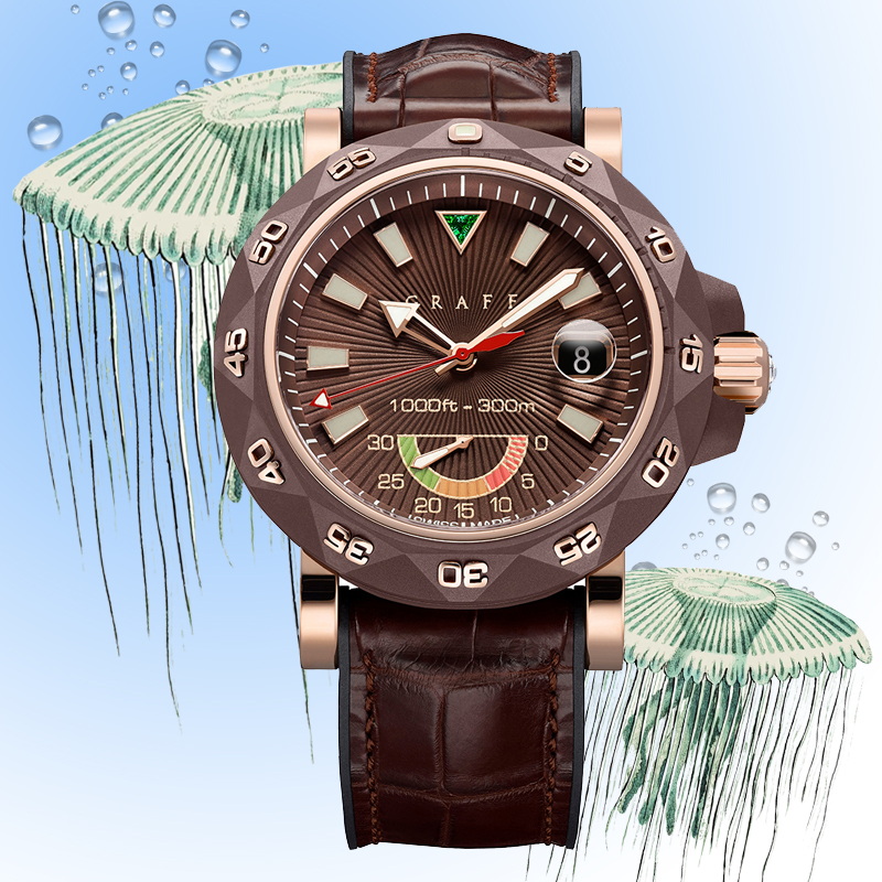 Часы Graff ScubaGraff Steel Rose Gold Countdown в 47 мм корпусе из стали и розового золота. Водонепроницаемость: 300 м