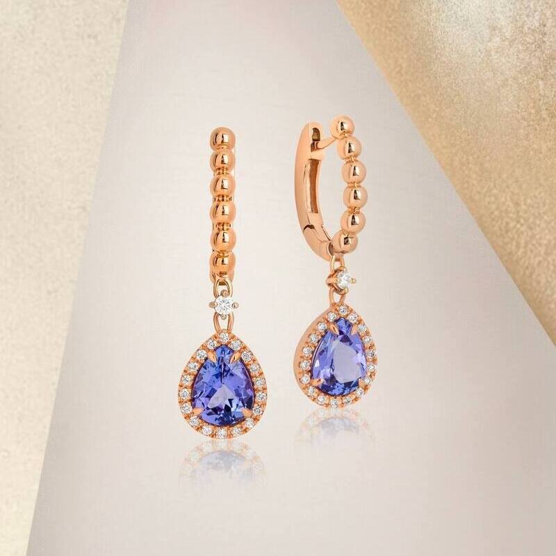 Серьги Casato Boutique Paris из розового золота с танзанитами Серьги Casato Boutique Paris из розового золота с танзанитами