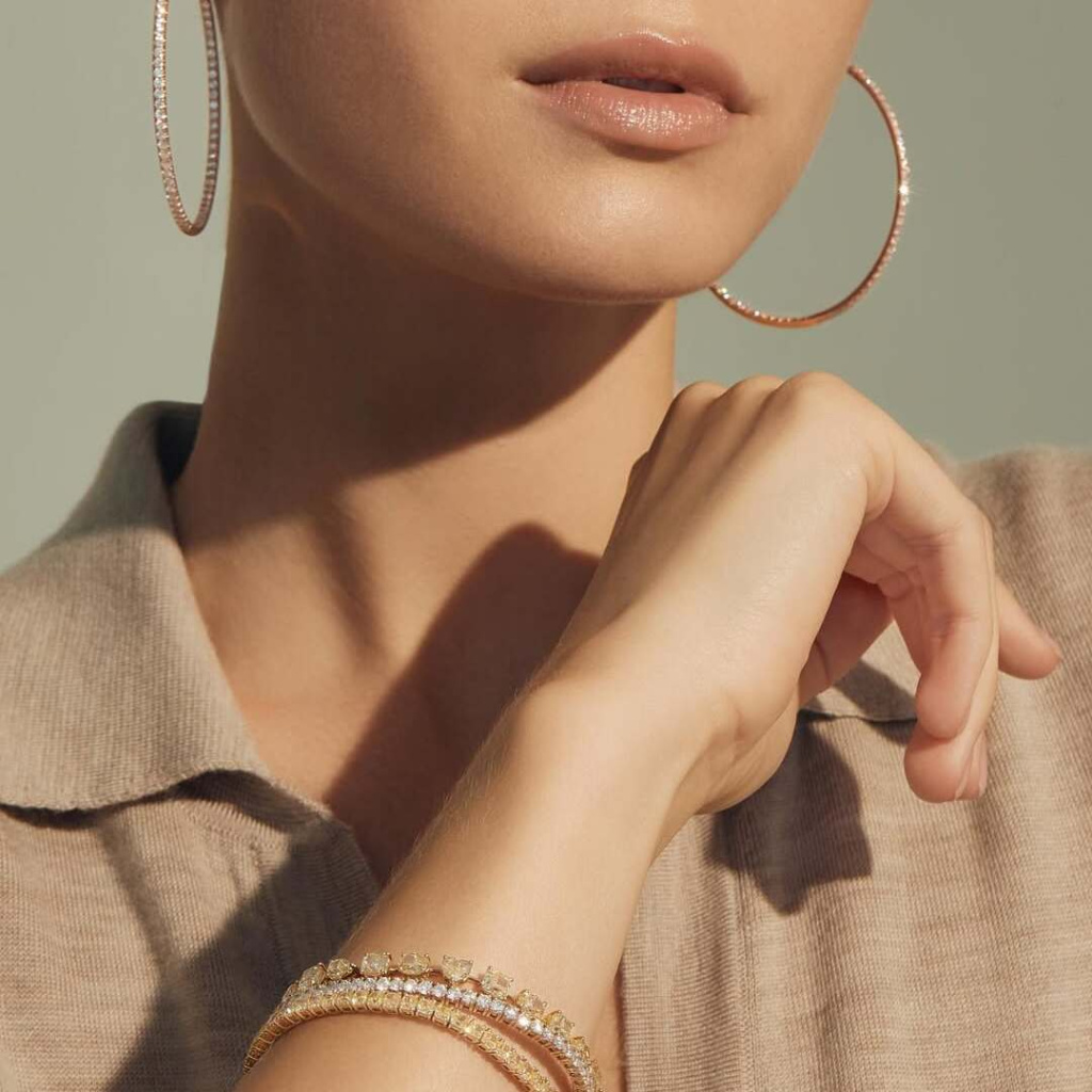 Серьги и браслеты Mercury Classic Из розового и желтого золота с бриллиантами
