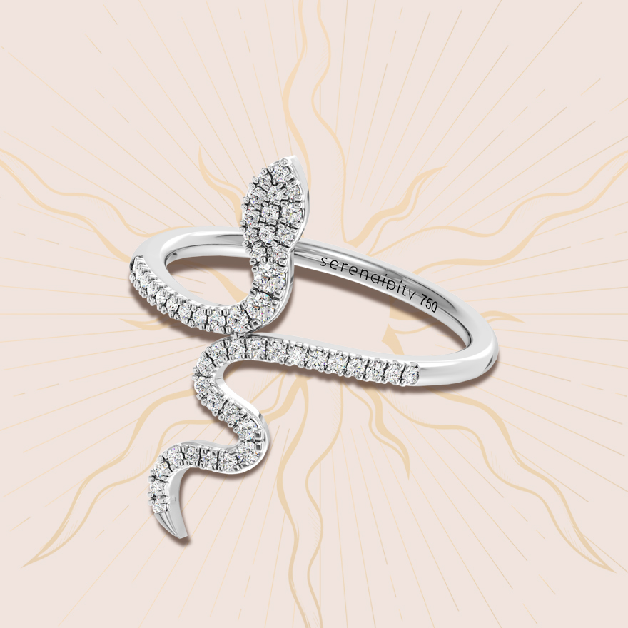 Кольцо Serendipity Snake из белого золота с бриллиантами