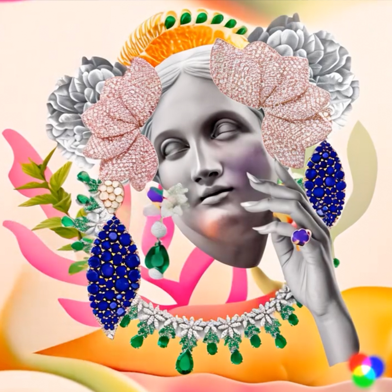 На фото: колье Fernando Jorge Flame; серьги Aleluia, серьги Giardini Segreti, черьги Lakshmi, кольцо Ton Joli и колье Ghirlanda