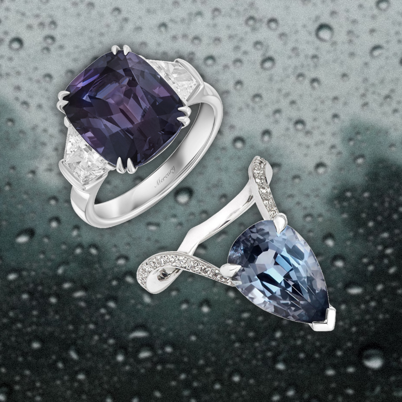 Кольца Mercury Color и Stephen Webster Magnipheasant из белого золота с бриллиантами и шпинелью