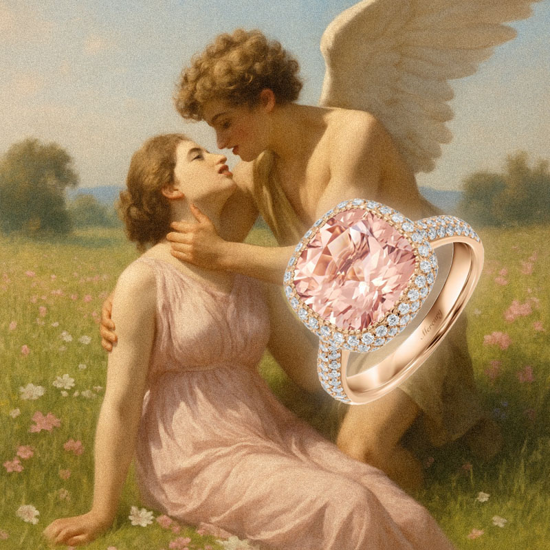 Кольцо Mercury Bonbons из розового золота с морганитами и бриллиантами
