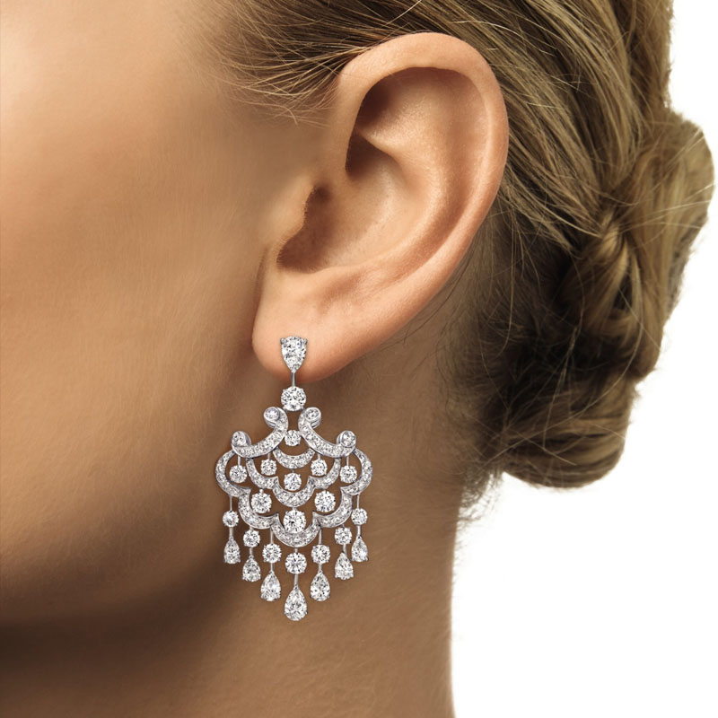 Серьги Graff Chandelier из белого золота с бриллиантами