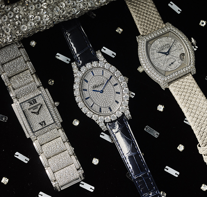 Часы Twenty 4 в корпусе из белого золота с бриллиантами, часы Chopard L