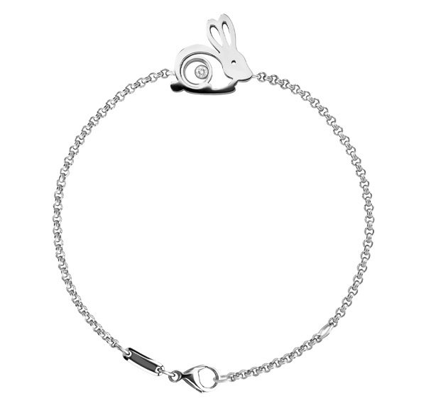 Браслет Chopard Happy Diamonds из белого золота с плавающим бриллиантом