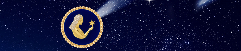 Кулон Serendipity Zodiac «Дева» из желтого золота с бриллиантами и синей керамикой