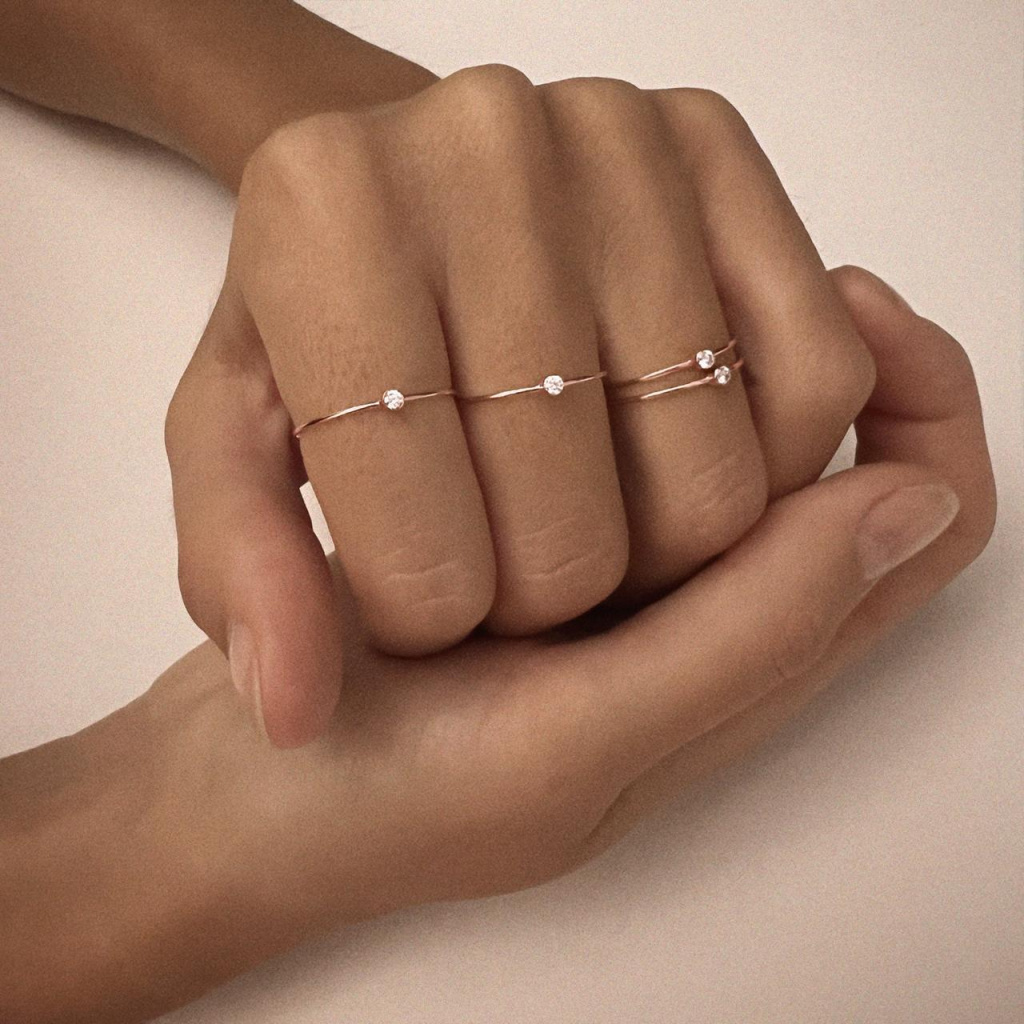 Кольца Vanrycke One из розового золота с бриллиантами