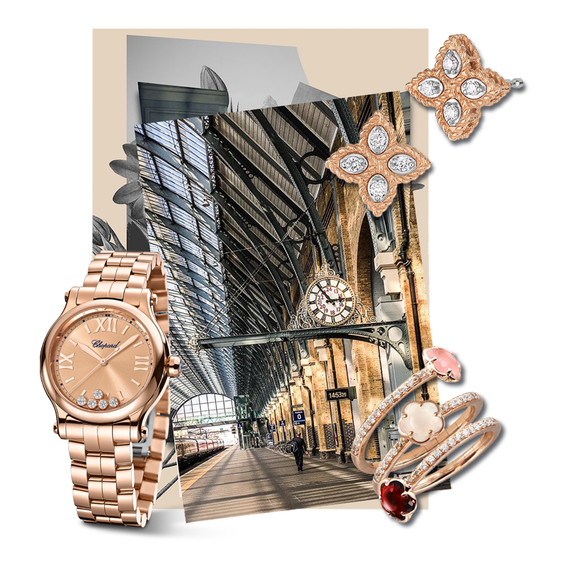На фото: часы Chopard Happy Sport, серьги Roberto Coin Princess Flower, кольцо Pasquale Bruni Figlia Dei Fiori