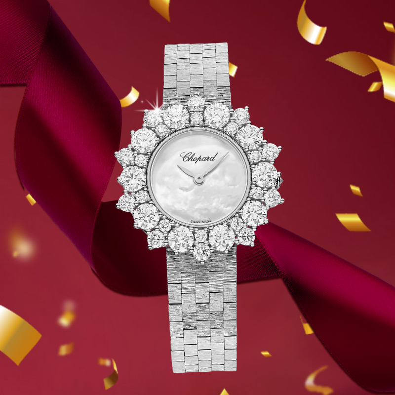 Chopard L'Heure du Diamant в 30 мм корпусе из белого золота с бриллиантами на корпусе