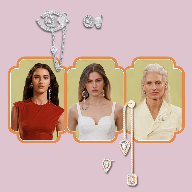 На фото: модели с показов Zimmermann, Givenchy, Lacoste осень-зима 2025/26 || серьги Lucky Eye и My Twin, все Messika На фото: модели с показов Zimmermann, Givenchy, Lacoste осень-зима 2025/26 || серьги Lucky Eye и My Twin, все Messika