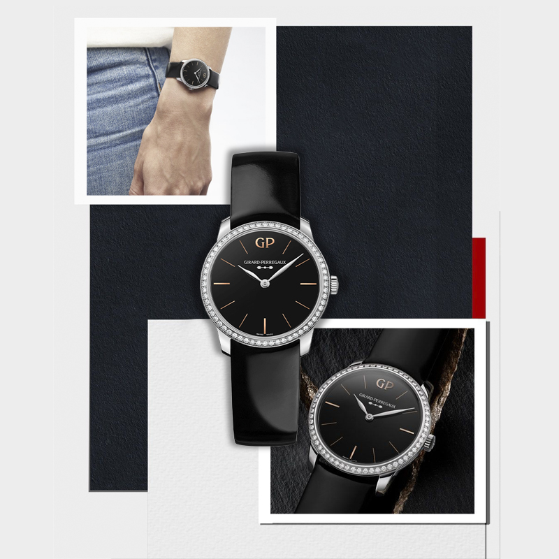 На фото: часы Girard-Perregaux 1966 Infinity Edition в 30 мм корпусе из стали с бриллиантами по безелю. Ограниченная серия: 188 шт.