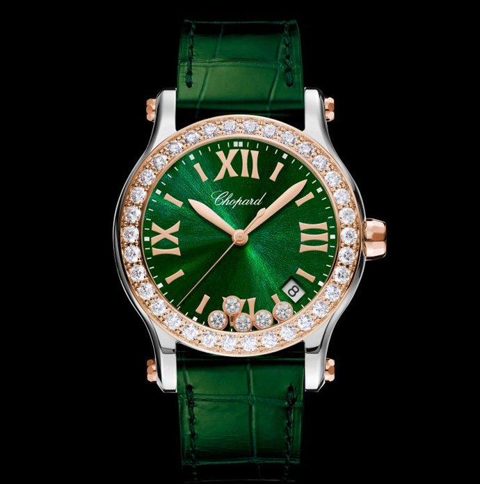 Часы Chopard Happy Sport в корпусе из розового золота с бриллиантами