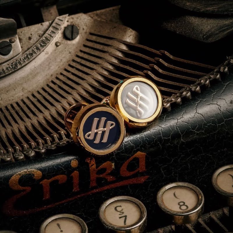 Запонки Montegrappa Zero с отделкой позолотой Запонки Montegrappa Zero с отделкой позолотой