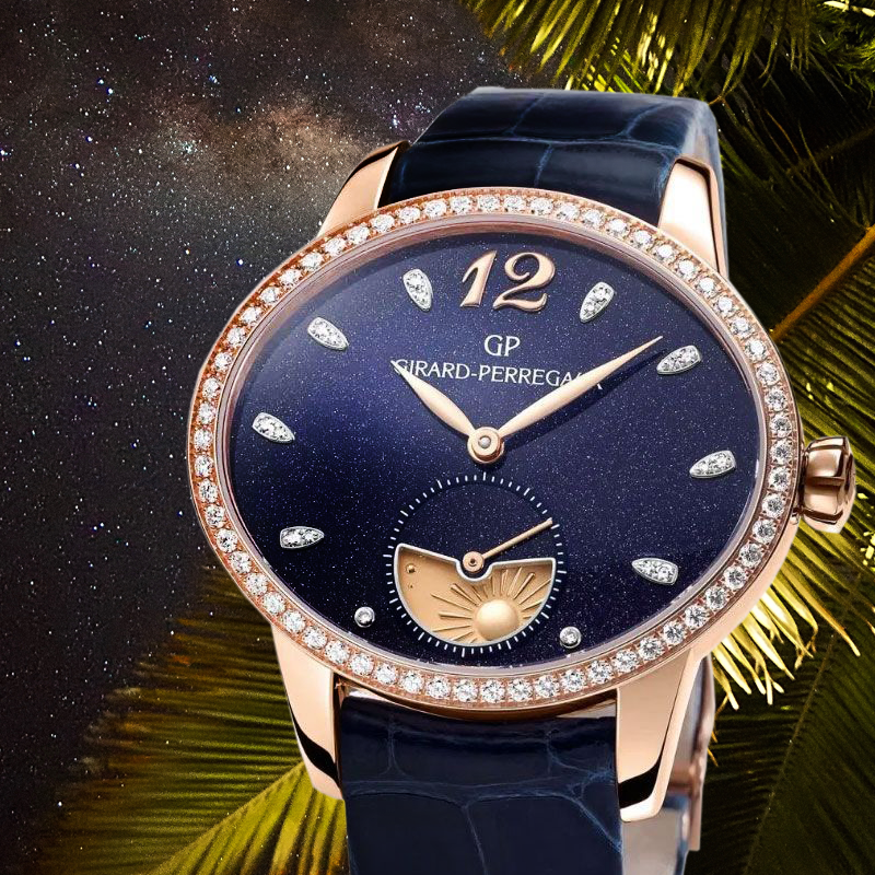 Часы Girard-Perregaux Cat’s Eye Day and Night в 35,44x30,44 мм корпусе из розового золота с указателем день/ночь, бриллиантами на безеле и виде часовых меток