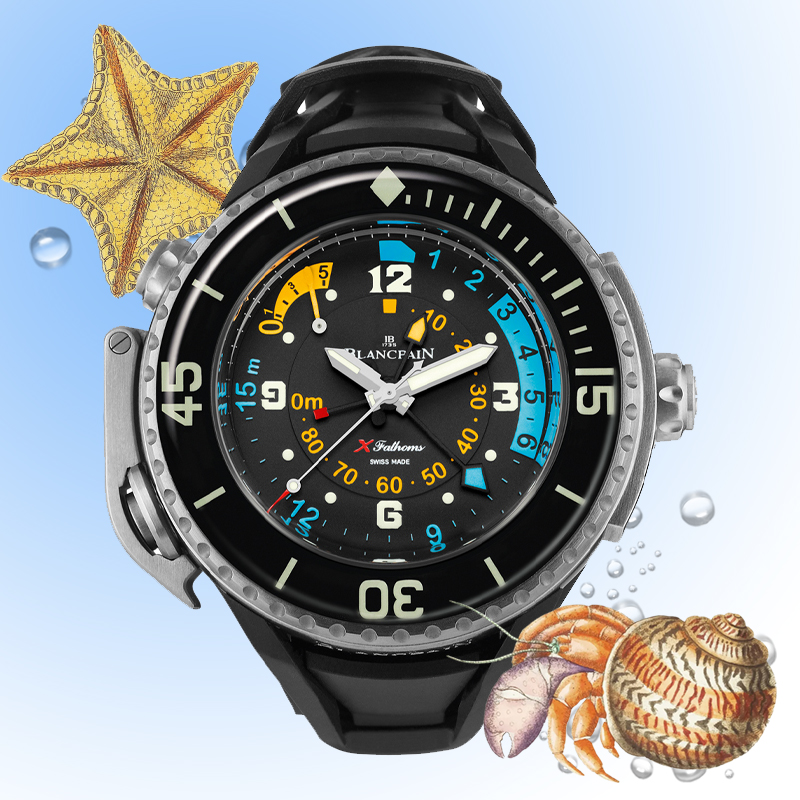 Часы Blancpain Fifty X Fathoms в 55,65 мм корпусе из титана. Водонепроницаемость: 300 м