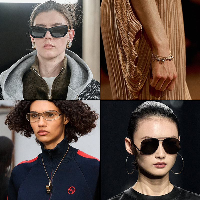 На фото модели с показов (слева направо): Stella McCartney || Miu Miu || Hermes || Saint Laurent