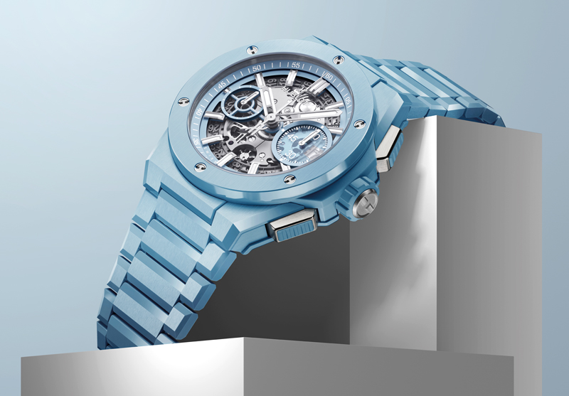  Хронограф Hublot Big Bang Integral Sky Blue Ceramic в 42 мм корпусе из небесно-голубой керамики с функцией Flyback 