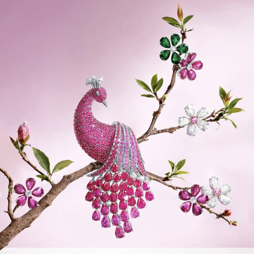 Брошь Mercury Classic из белого золота с рубинами и бриллиантами Брошь Mercury Classic из белого золота с рубинами и бриллиантами