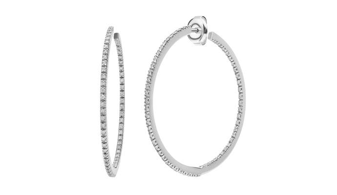 Серьги Mercury Classic из белого золота с бриллиантами