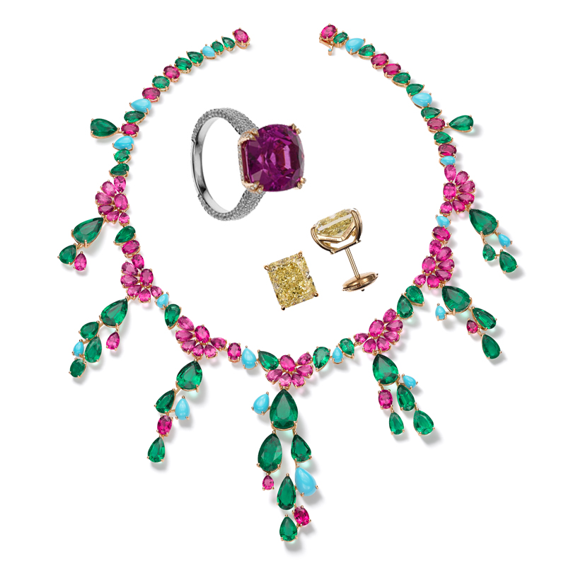 Колье, серьги и кольца, все Chopard Haute Joaillerie