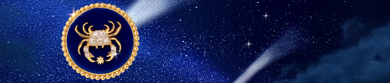 Кулон Serendipity Zodiac «Рак» из желтого золота с бриллиантами и синей керамикой