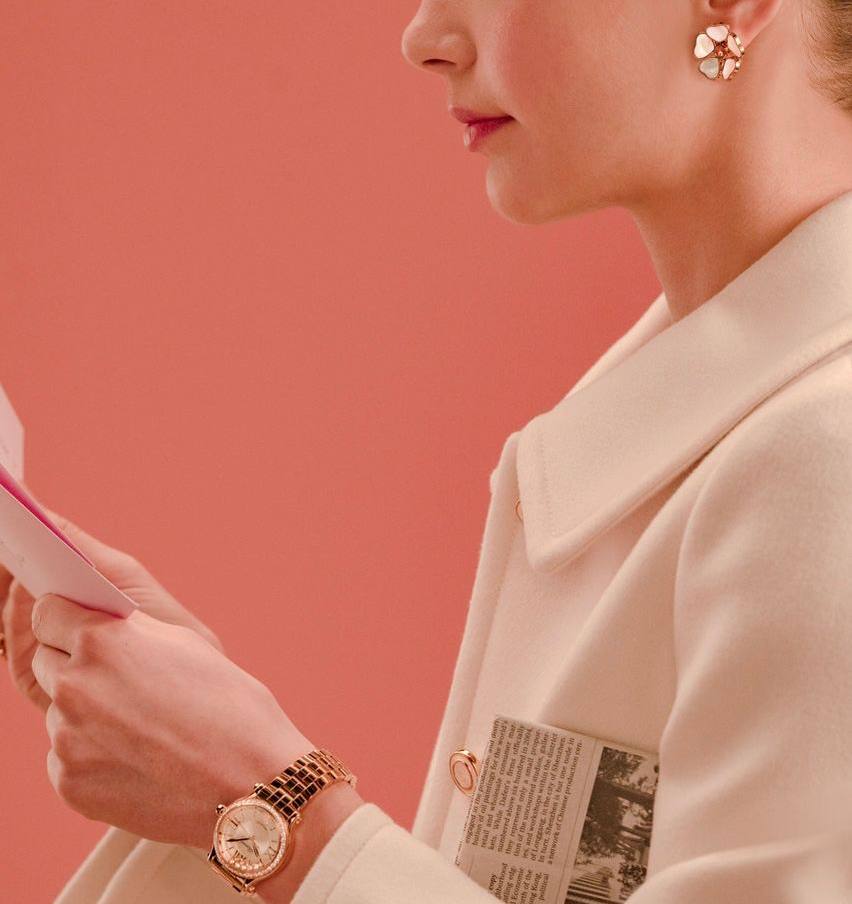 Серьги и часы Chopard Happy Diamonds