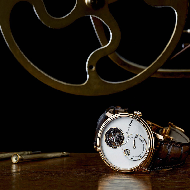 Часы Blancpain Villeret с 42 мм корпусом из розового золота с эксцентром, турбийоном и «прыгающим» часом