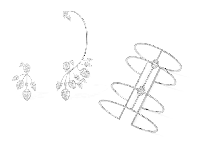 Серьги Roaring Diamonds и браслет Glam'Azone, все Messika из белого золота с бриллиантами