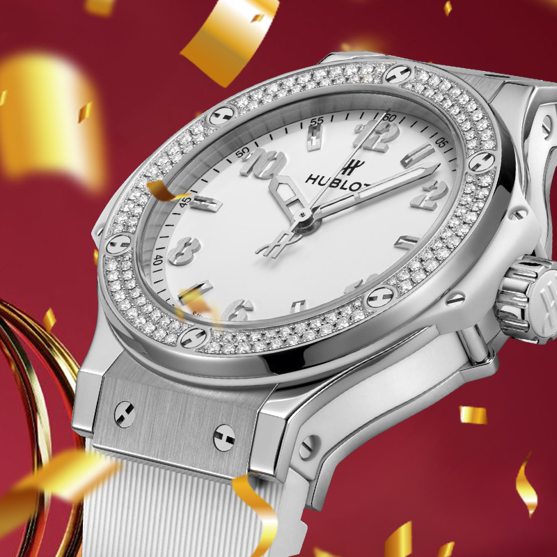 Часы Hublot Big Bang Steel White Diamond в 38 мм корпусе из стали с бриллиантами по безелю