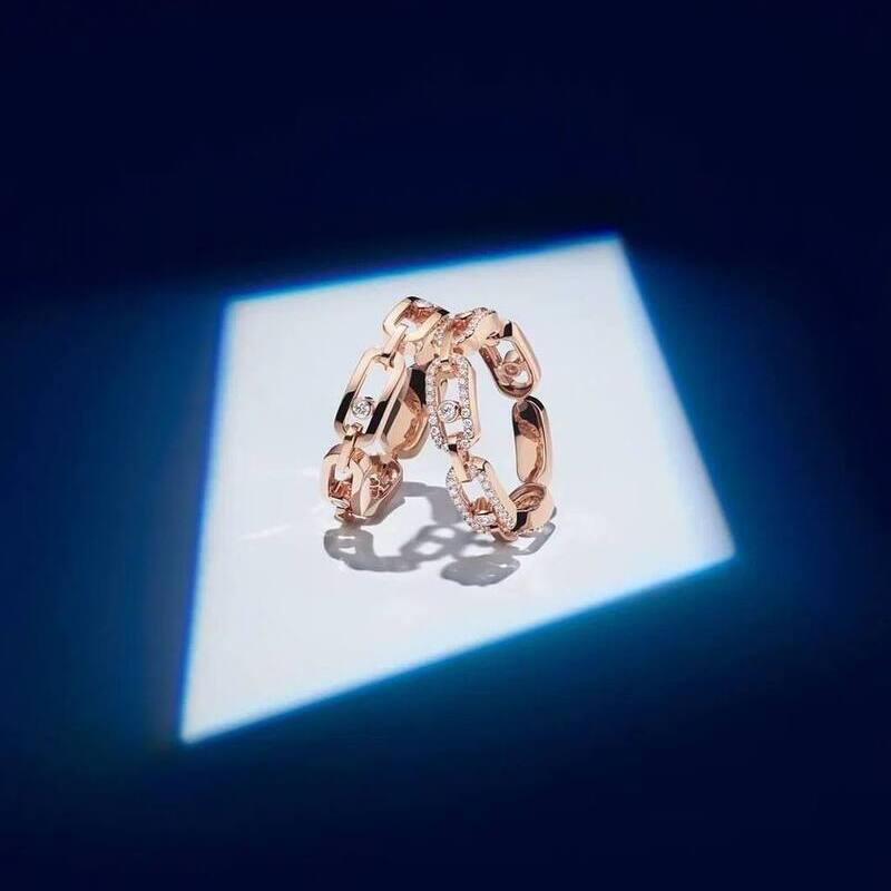 Кольца Messika Move Uno из розового золота с бриллиантами
