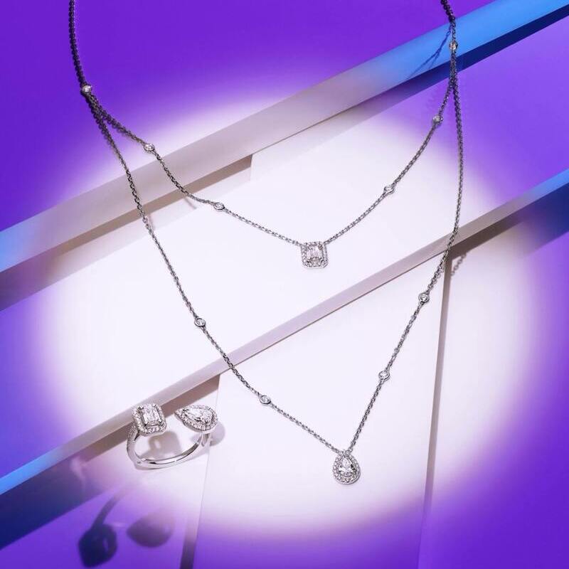 Колье и кольцо Messika My Twin из белого золота с бриллиантами Колье и кольцо Messika My Twin из белого золота с бриллиантами