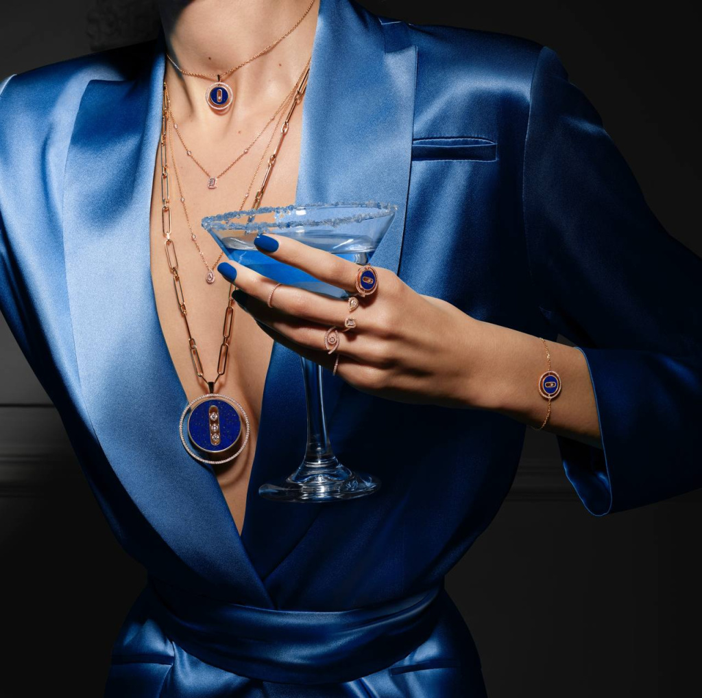 Украшения Messika Lucky Move из розового золота с бриллиантами и лазуритом, Lucky Eye, Gatsby и My Twin из розового золота с бриллиантами