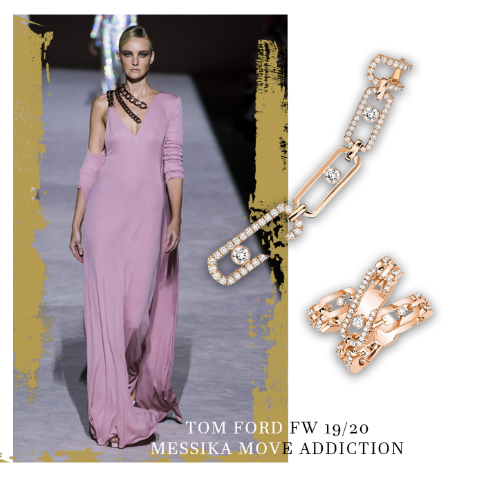 Модель с показа Tom Ford FW 19/20 || Серьги и кольцо Messika Move Addiction
