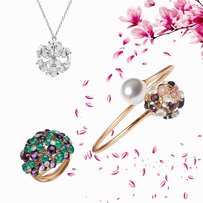 Кулон, браслет и кольцо Utopia из коллекции Cherry Blossom