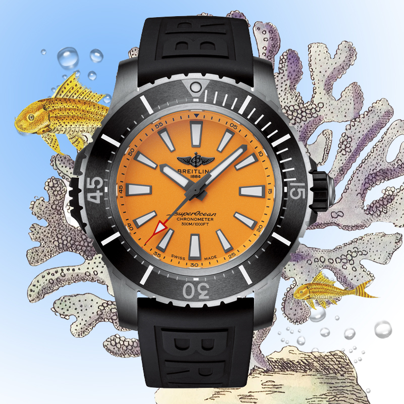 Часы Breitling Superocean Automatic в 488 мм корпусе из титана. Водонепроницаемость: 300 м