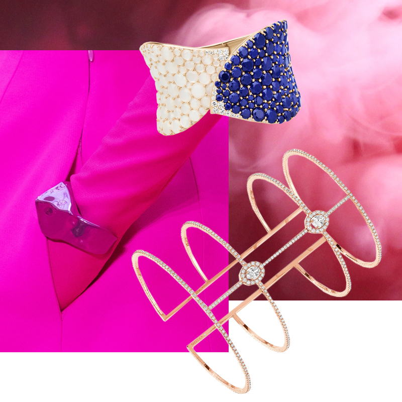 На фото: показ Valentino FW 22/23 || браслет Pasquale Bruni Lakshmi и браслет Messika Glam'Azone
