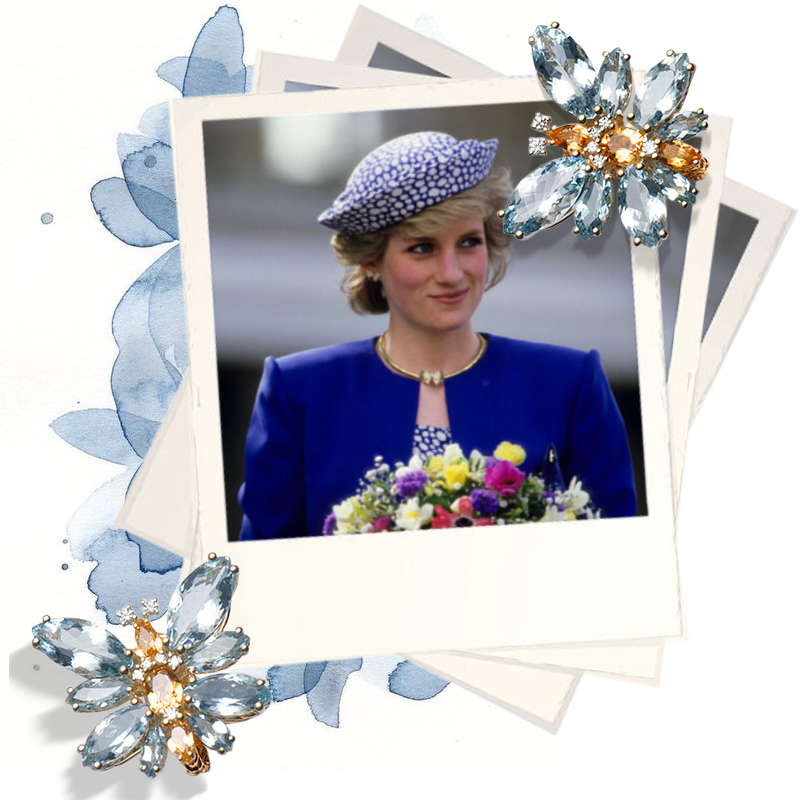 На фото: серьги Dolce&Gabbana Primavera из желтого золота с аквамаринами, цитринами и бриллиантами 