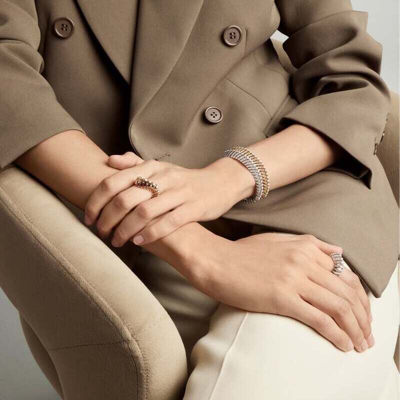 Браслеты и кольца FerriFirenze Soffio из белого и розового золота с бриллиантами