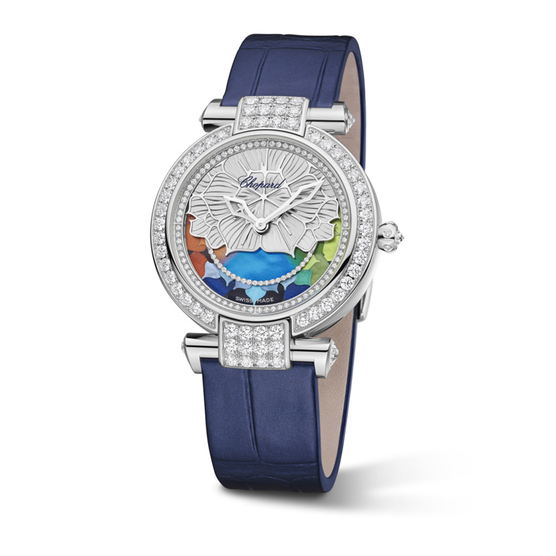 Часы Chopard Imperiale Four Seasons в 36 мм корпусе из белого золота с годовым календарем, бриллиантами на корпусе и циферблате