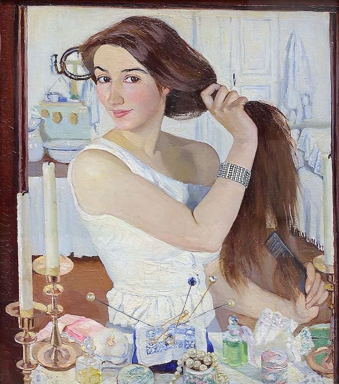 «За туалетом. Автопортрет», Зинаида Серебрякова, 1909 г. 800px-Serebryakova_SefPortrait.jpg