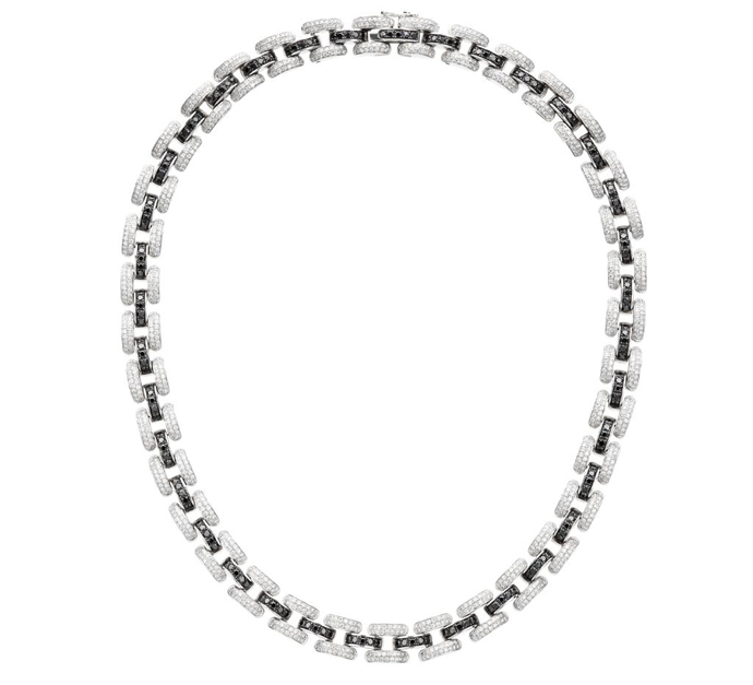 Колье Chopard La Strada из белого золота с прозрачными и черными бриллиантами