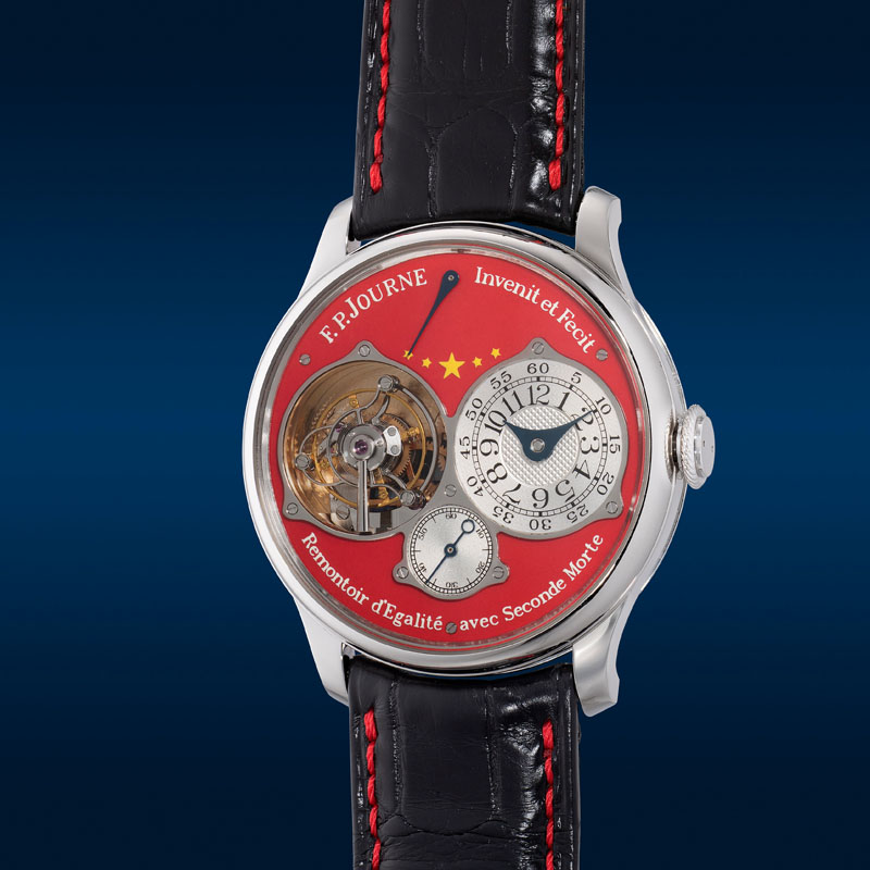 Часы F.P Journe Tourbillon Souverain Chine 2010 в 38 мм платиновом корпусе с турбийоном и ремонтуаром постоянной силы