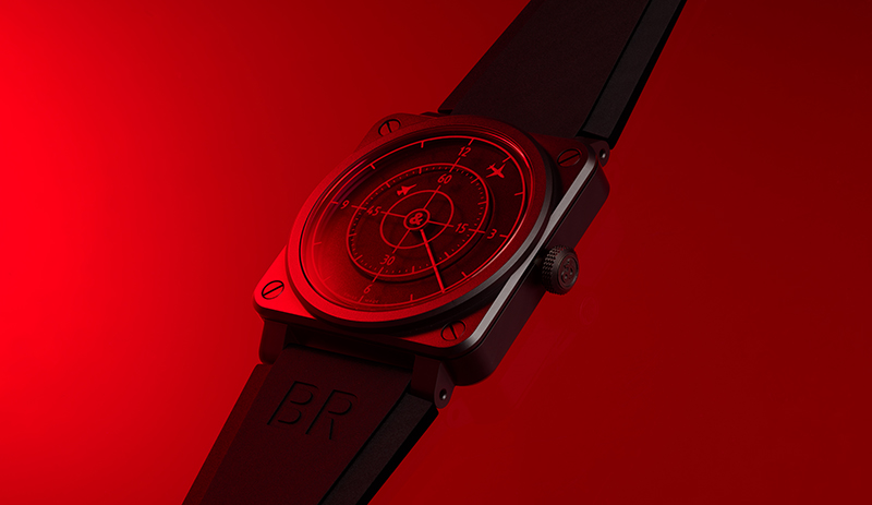 Часы Bell & Ross BR 03-92 Red Radar Ceramic в корпусе из черной матовой керамики