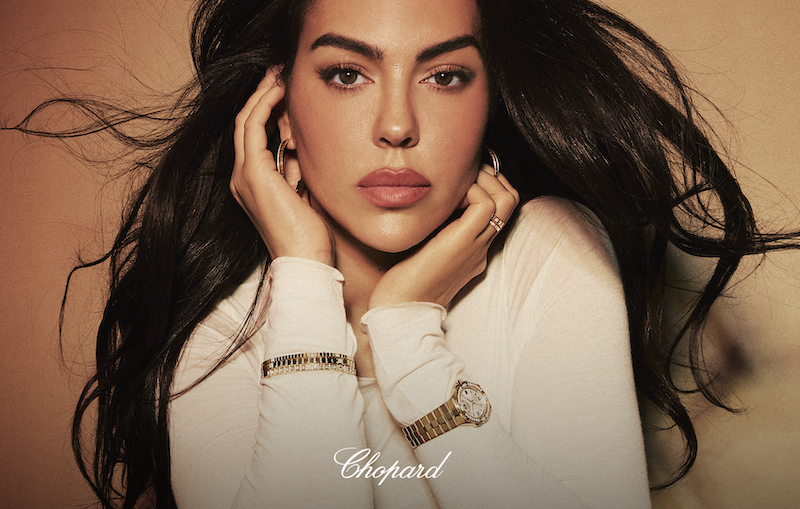 Джорджина Родригес в украшениях Ice Cube и часах Alpine Eagle, все Chopard