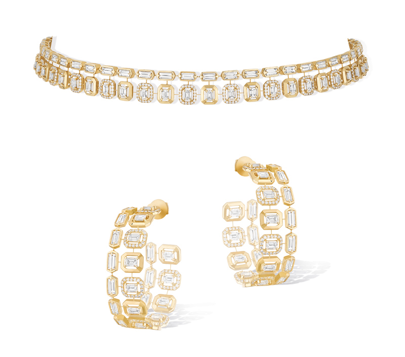 Чокер и серьги Messika by Kate Moss из желтого золота с бриллиантами