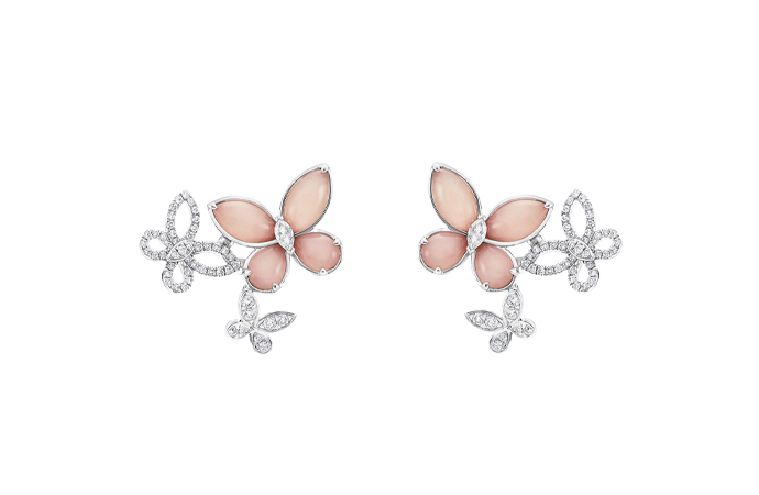 Серьги Graff Butterfly из белого золота с бриллиантами и опалами