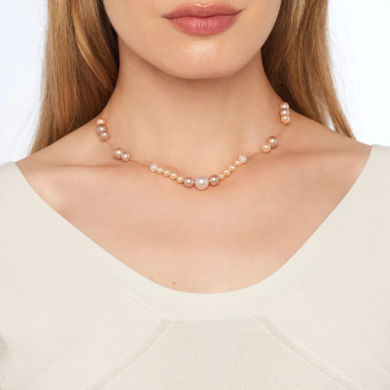 Колье MIMI Classic из розового золота с жемчугом