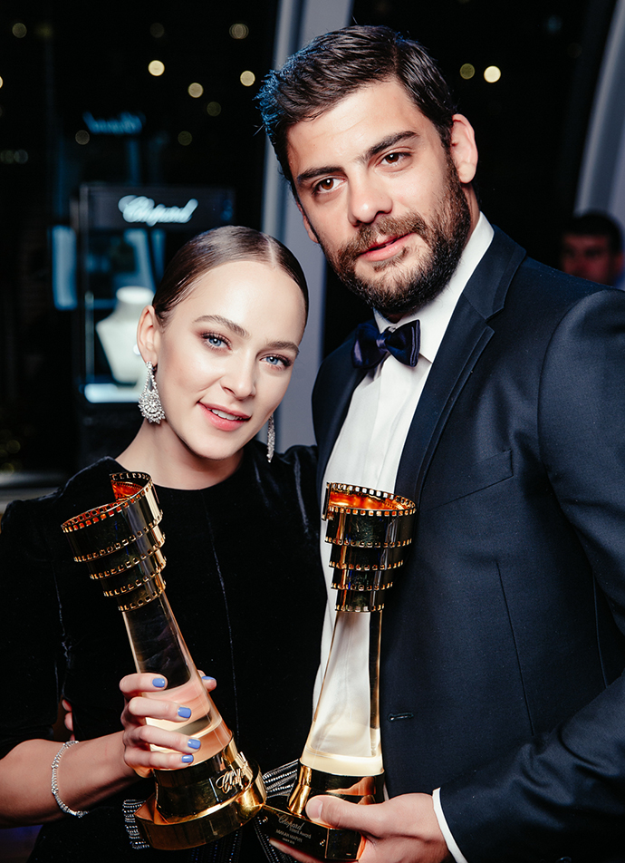 Победители премии Chopard Talent Award Аглая Тарасова и Милан Марич 
